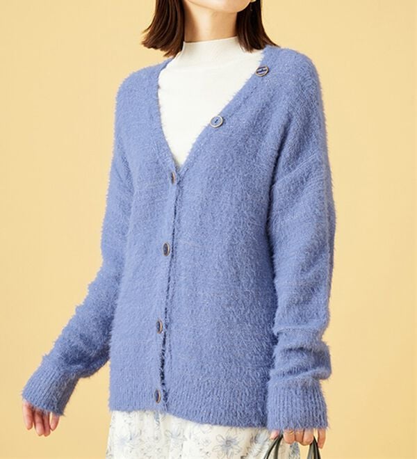 BELLUNA（ベルーナ）の「上品見え！ふんわりシャギーカーディガン（ニットカーディガン）」｜詳細画像