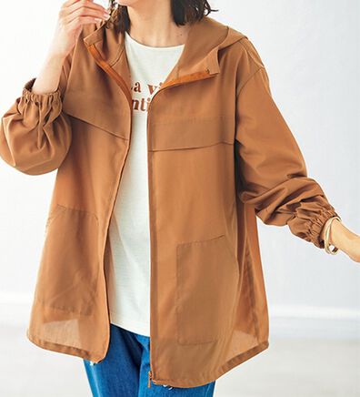 BELLUNA（ベルーナ）の「シアー素材ポケッタブルパーカー（パーカー）」