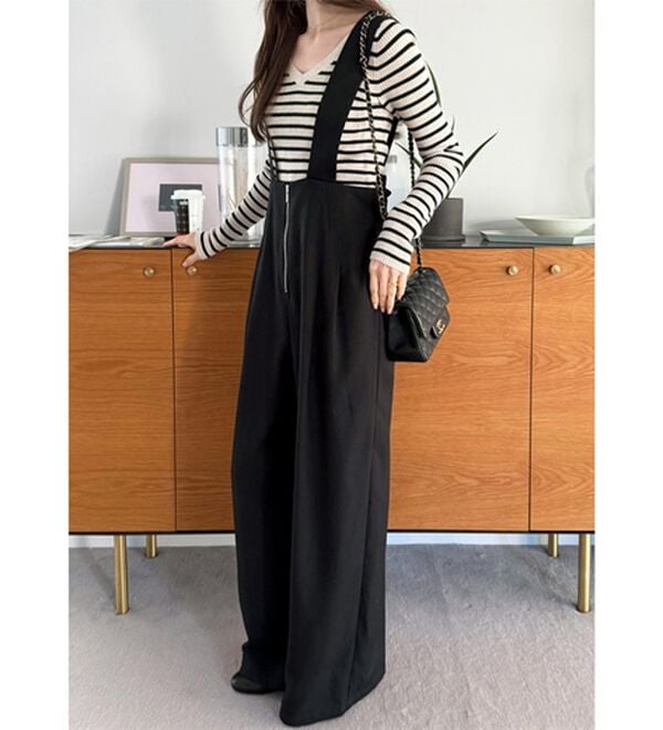 GeeRA（ジーラ）の「フロントジップハイウエストサロペット（オールインワン）」｜詳細画像