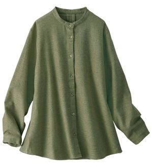 BELLUNA（ベルーナ）の「《ＨｕｇＲｅａｍコットン》スタンド衿ブラウス（ブラウス）」｜カーキ