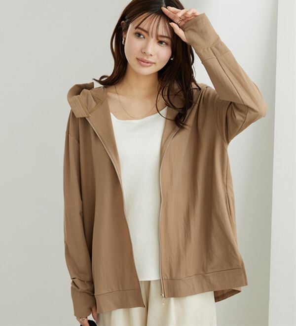 BELLUNA（ベルーナ）の「【接触冷感】絶対に焼けたくない！後プリーツＵＶパーカー（パーカー）」｜詳細画像