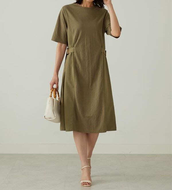 BELLUNA（ベルーナ）の「サイドバックル異素材切替ワンピース（その他ワンピース）」｜詳細画像