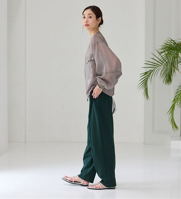 BELLUNA（ベルーナ）の「シュッと体型カバー！ワイドテーパード美脚パンツ（フルレングスパンツ）」｜詳細画像