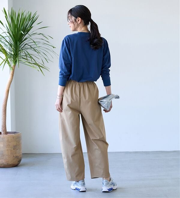 BELLUNA（ベルーナ）の「【汗ジミ対策◎】＜エアリーアイスコットン＞オーバーサイズＴシャツ【選べる袖丈】（カットソー）」｜詳細画像