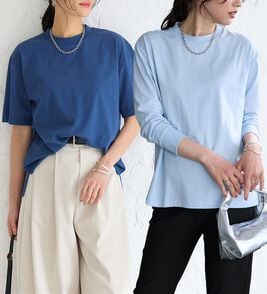 BELLUNA（ベルーナ）の「【選べる袖丈】＜エアリーアイスコットン＞オーバーサイズＴシャツ（カットソー）」