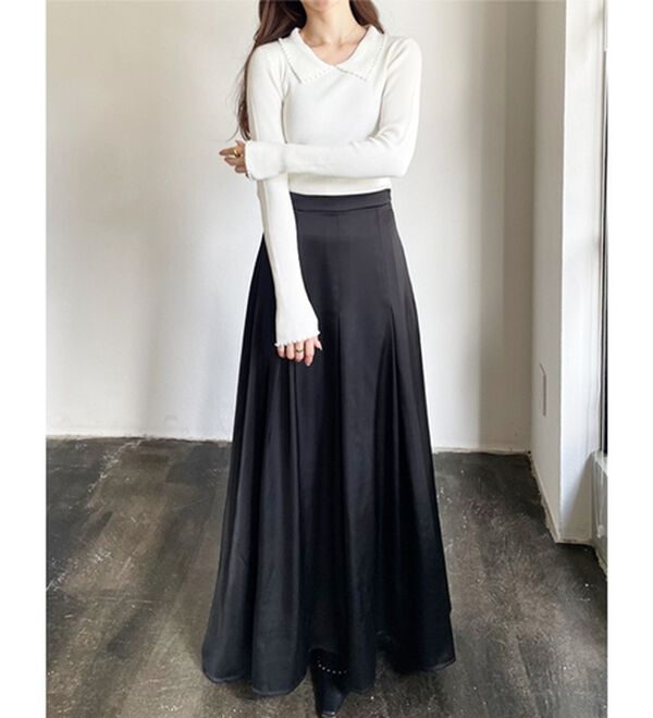 GeeRA（ジーラ）の「【YOUING.】パール衿リブニット（ニット・セーター）」｜詳細画像