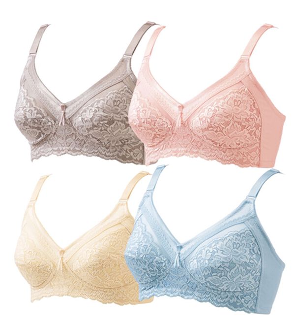 LAVIENNE（ラヴィエンヌ）の「【４色組】新・しっかりサポートフルカップブラ（ブラジャー）」｜4色組