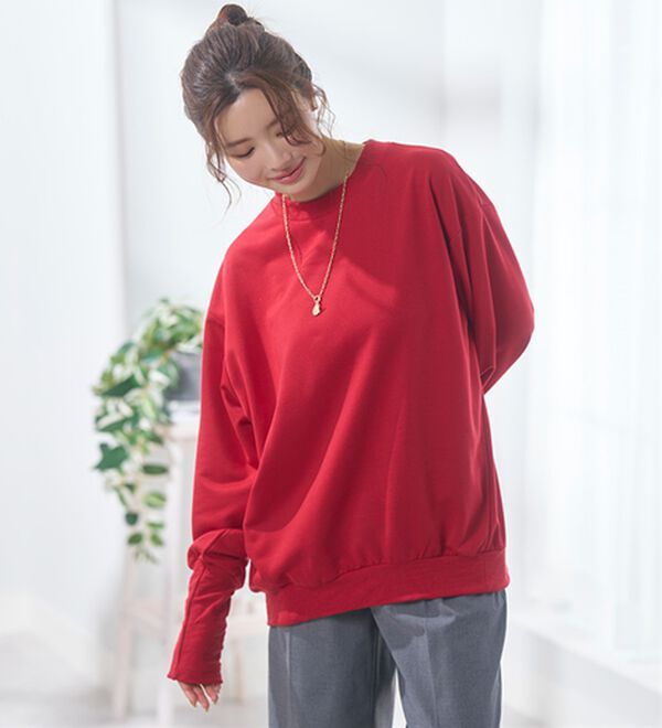 BELLUNA（ベルーナ）の「長めのリブが差をつける！全隠しトレーナー（カットソー）」｜詳細画像