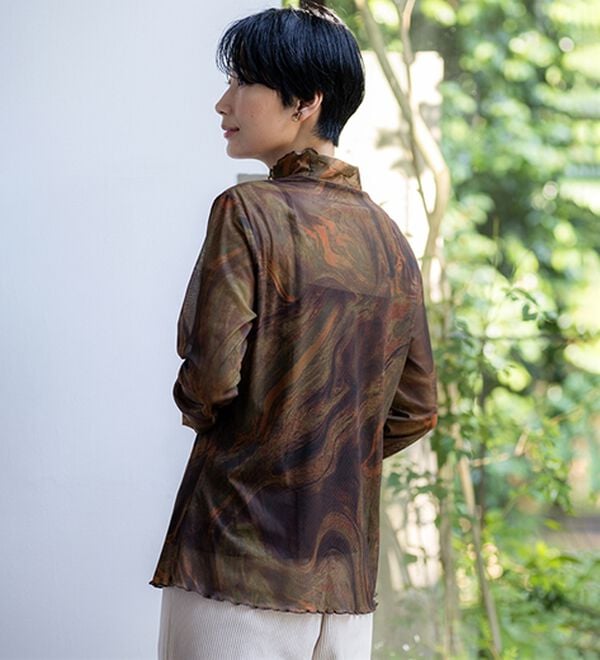 BELLUNA（ベルーナ）の「シアー素材ハイネックインナープルオーバー（カットソー）」｜詳細画像