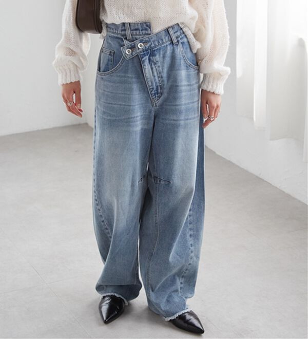 ★ポニョ★さん専用！ スエット　カーブデニム クロスウエストカーブデニム - ベルーナ【公式】