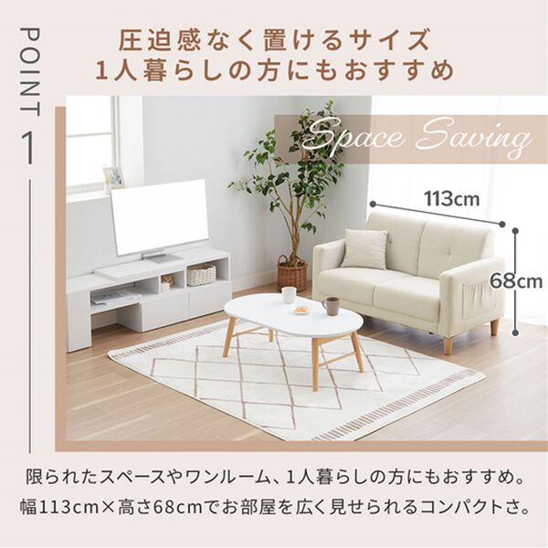 iellio（イエリオ）の「２人掛コンパクトソファ　ＭＩＮＩ３（ソファ）」｜詳細画像