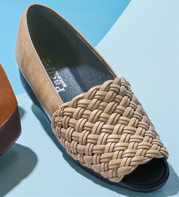 BELLUNA（ベルーナ）の「日本製メッシュオープントゥパンプス（パンプス）」｜ベージュ