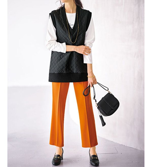 BELLUNA（ベルーナ）の「キルティング素材Ｖネックデザインベスト（ベスト）」｜詳細画像