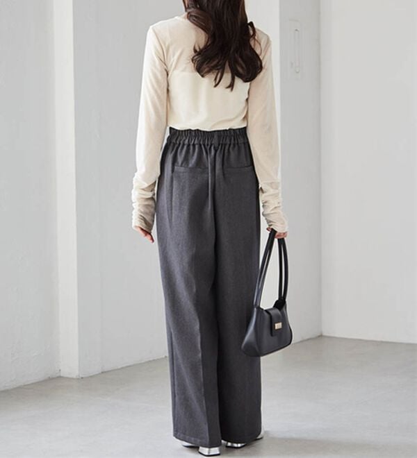 RANAN（ラナン）の「ウール調２タックワイドパンツ（フルレングスパンツ）」｜詳細画像