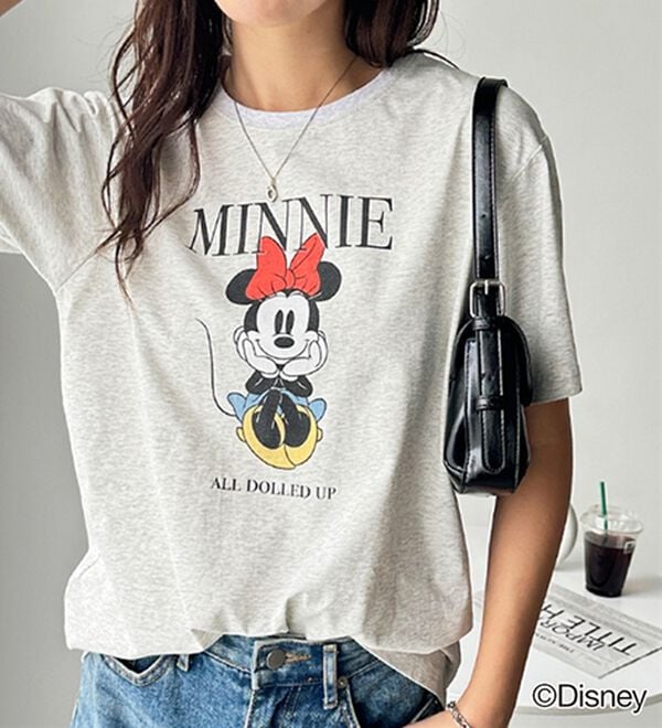 GeeRA（ジーラ）の「【Disney/ディズニー】別注/Mickey Mouse＆Minnie Mouse/ヴィンテージプリントTシャツ（カットソー）」｜詳細画像