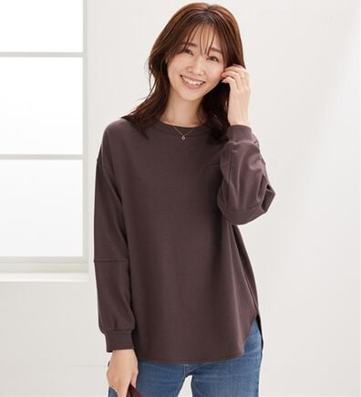 BELLUNA（ベルーナ）の「吸湿発熱ポンチ素材袖切替プルオーバー（カットソー）」