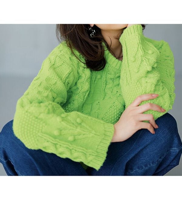 RANAN（ラナン）の「パッチワークケーブル編ニット（ニット・セーター）」｜詳細画像