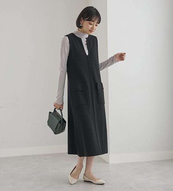 BELLUNA（ベルーナ）の「綿１００％ニットジャンパースカート（ジャンパースカート）」｜詳細画像