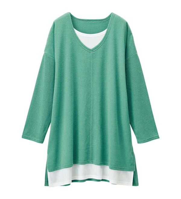 RANAN（ラナン）の「レイヤード風ニットソーチュニック（チュニック）」｜詳細画像