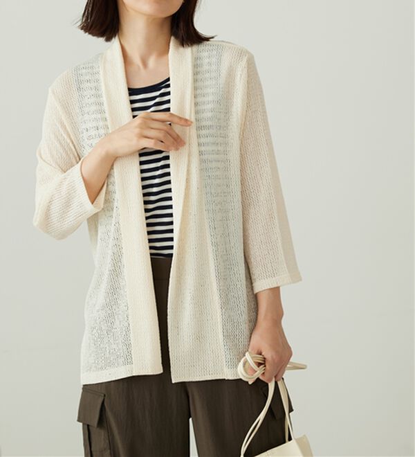 BELLUNA（ベルーナ）の「メッシュ素材トッパーカーディガン（ニットカーディガン）」｜詳細画像