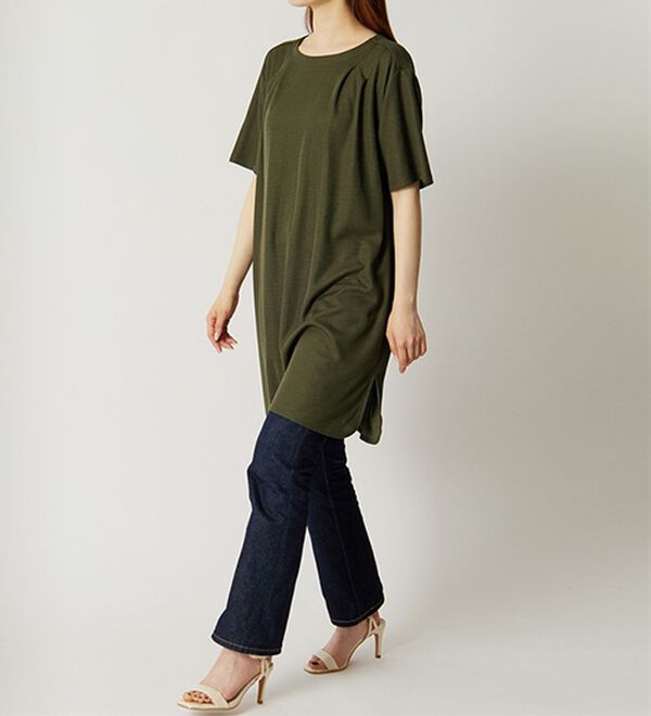 BELLUNA（ベルーナ）の「【接触冷感】かのこ素材タックデザインチュニックワンピース（その他ワンピース）」｜詳細画像