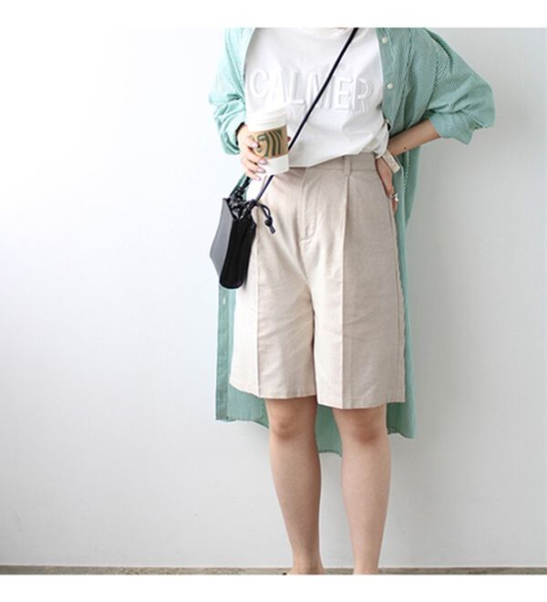 GeeRA（ジーラ）の「リネンライクハーフパンツ（その他パンツ）」｜詳細画像