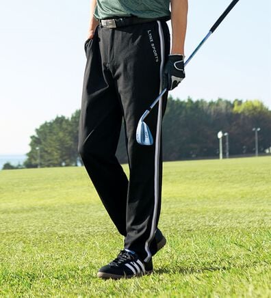 「＜リンクススポーツ＞風通すシアサッカーパンツ（メンズフルレングスパンツ）」