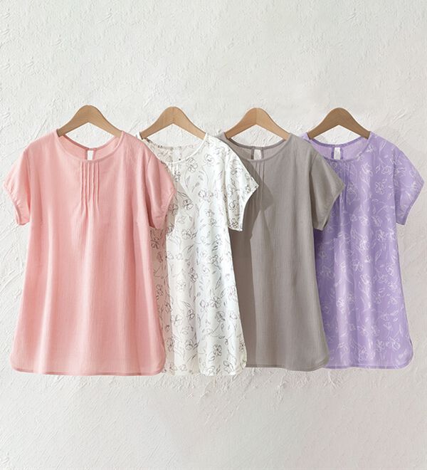 LAVIENNE（ラヴィエンヌ）の「【４色組】１枚でも透けにくい楊柳インナー（肌着・インナーウェア）」｜詳細画像