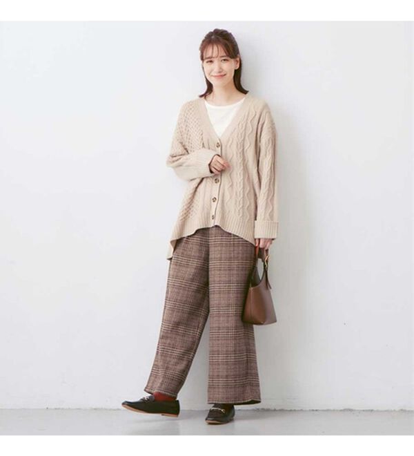 Viola e Viola（ヴィオラ エ ヴィオラ）の「【選べる衿】あったか裏起毛トップス＜ハイネック・クルーネック＞（カットソー）」｜詳細画像