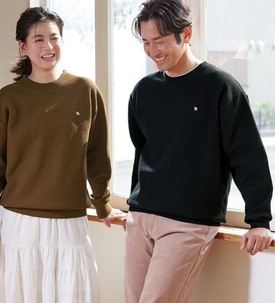 「＜アーノルド　パーマー＞立体編みレイヤードセーター（メンズニット・セーター）」