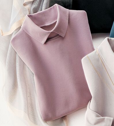 ルフラン（ルフラン）の「柔らかコットン衿付プルオーバー（カットソー）」