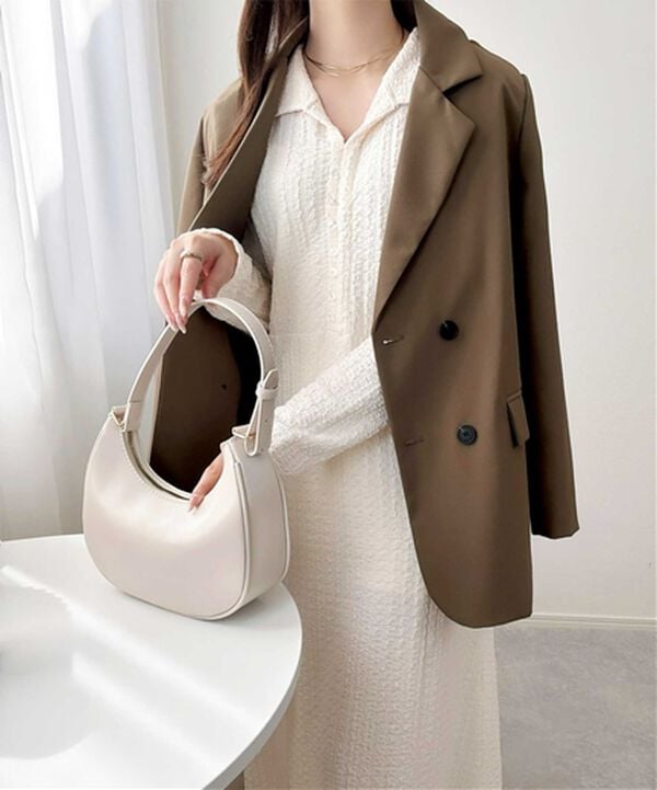 GeeRA（ジーラ）の「ポロ衿表面感素材マーメイドワンピース（カットソーワンピース）」｜詳細画像