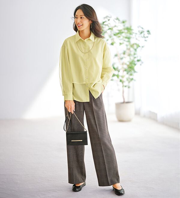 BELLUNA（ベルーナ）の「華やぎチュール重ねシャツブラウス（ブラウス）」｜詳細画像