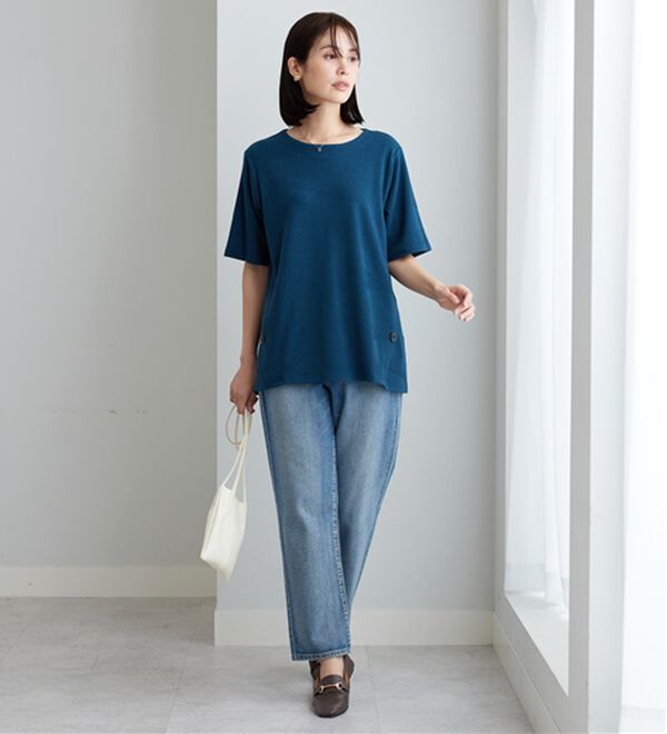 BELLUNA（ベルーナ）の「波柄ジャカード素材裾ボタンチュニック（チュニック）」｜詳細画像