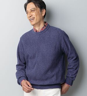 「日本製ウールカシミヤブレンドセーター（メンズニット・セーター）」｜詳細画像