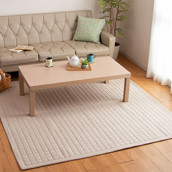 「さらさらコットンキルトラグ（ラグ）」｜アイボリー