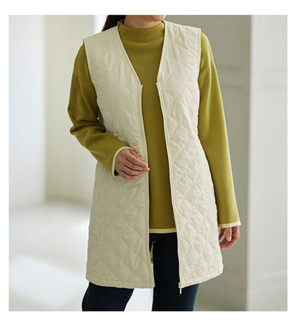 BELLUNA（ベルーナ）の「【マジ軽ウォーム】蓄熱保温キルトロングベスト（ポーチ付）（ベスト）」｜詳細画像