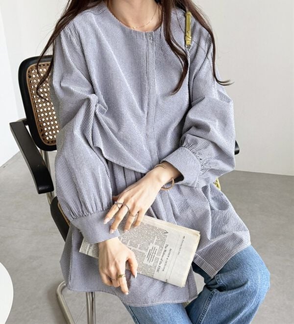 GeeRA（ジーラ）の「羽織にもなる！ペプラムシャツチュニック（チュニック）」｜詳細画像