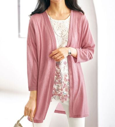 BELLUNA（ベルーナ）の「花柄プリントレースカーディガンアンサンブル（アンサンブル）」