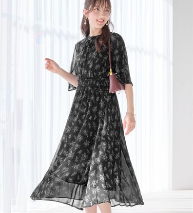 alotta（アロッタ）の「【接触冷感】インナー付シャーリングシフォンワンピース（その他ワンピース）」