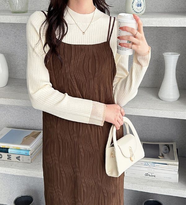 GeeRA（ジーラ）の「ウェーブジャガードキャミワンピース（その他ワンピース）」｜詳細画像