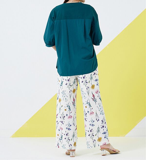 BELLUNA（ベルーナ）の「高見え！異素材切替ドロスト使いプルオーバー（カットソー）」｜詳細画像