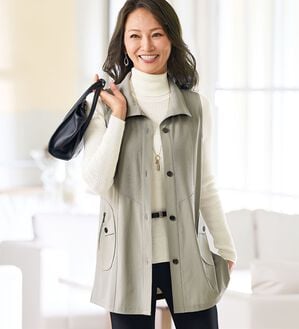 BELLUNA（ベルーナ）の「＜バッグに入れて持ち運べる！＞リブ切替ハイテンションベスト（ベスト）」｜詳細画像