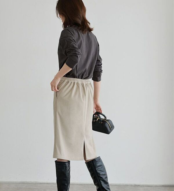 Pierrot（ピエロ）の「丈と柄が選べるカシミヤタッチＩラインスカート（ロングスカート）」｜詳細画像