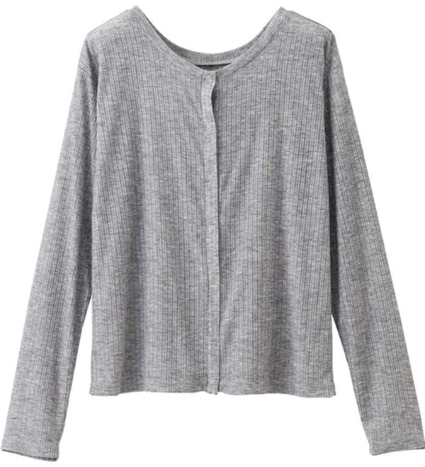 GeeRA（ジーラ）の「カーデにもなる前後２ＷＡＹシアーリブトップス（カットソー）」｜詳細画像