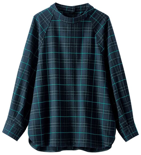 BELLUNA（ベルーナ）の「チェック柄ハイネックブラウス（ブラウス）」｜詳細画像