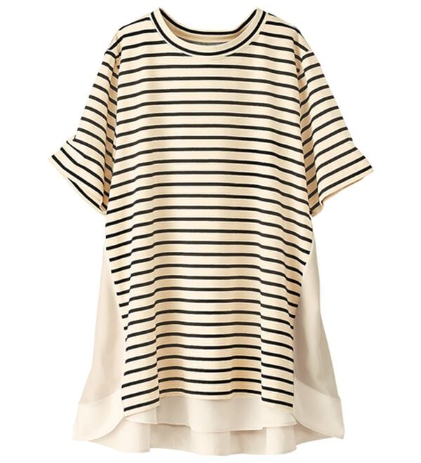 BELLUNA（ベルーナ）の「バックデザイン異素材切替プルオーバー（カットソー）」｜詳細画像