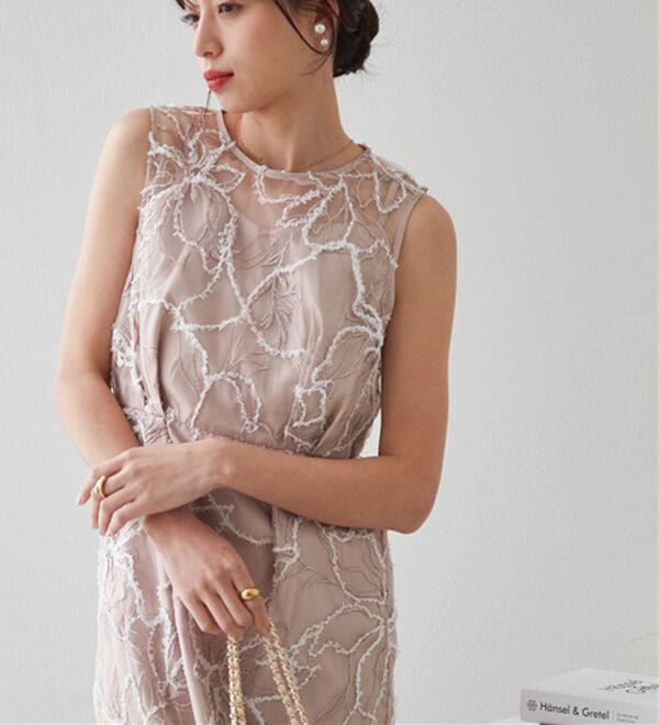 RANAN（ラナン）の「3way袖取り外し可能フェザーレースドレス（その他ワンピース）」｜詳細画像