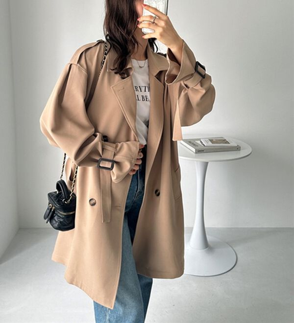 GeeRA（ジーラ）の「ミディ丈Ａライントレンチコート（ハーフコート）」｜詳細画像