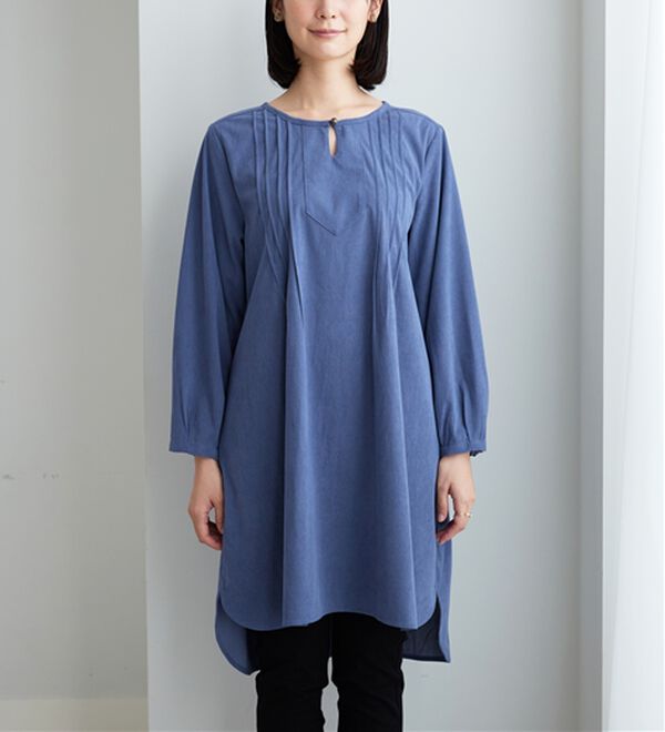 BELLUNA（ベルーナ）の「コーデュロイ素材ピンタック使いワンピース（その他ワンピース）」｜詳細画像